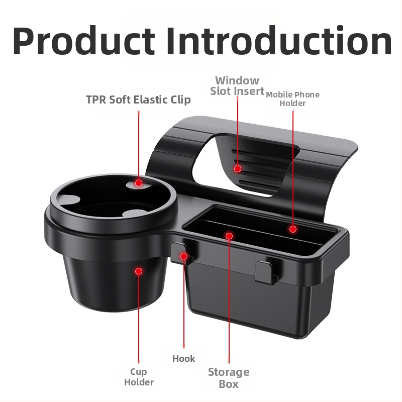 Многофункционална кутия за съхранение на мобилен телефон за кола, кутия за съхранение на ключове за кола, държач за чаша за вода, багажник за прозорци на кола