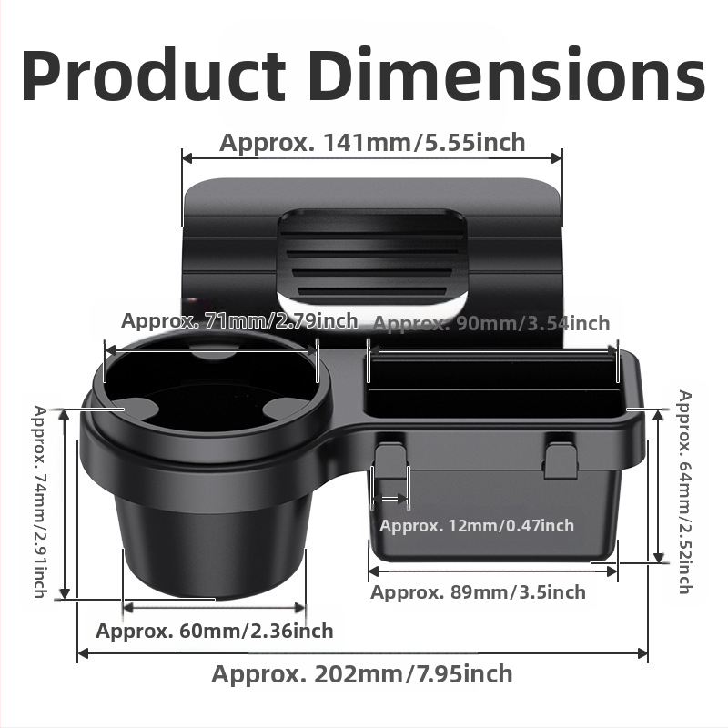 Многофункционална кутия за съхранение на мобилен телефон за кола, кутия за съхранение на ключове за кола, държач за чаша за вода, багажник за прозорци на кола