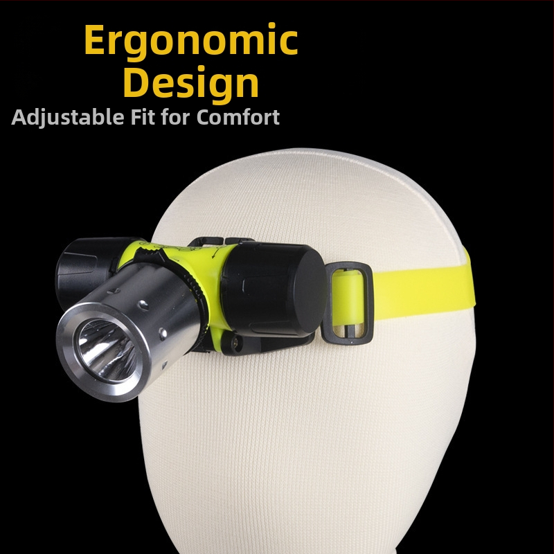 Дълготрайна, силно светеща челна лампа за велосипеди, с двойна употреба, ултраярка професионална лампа T6, подходяща за подводно гмуркане