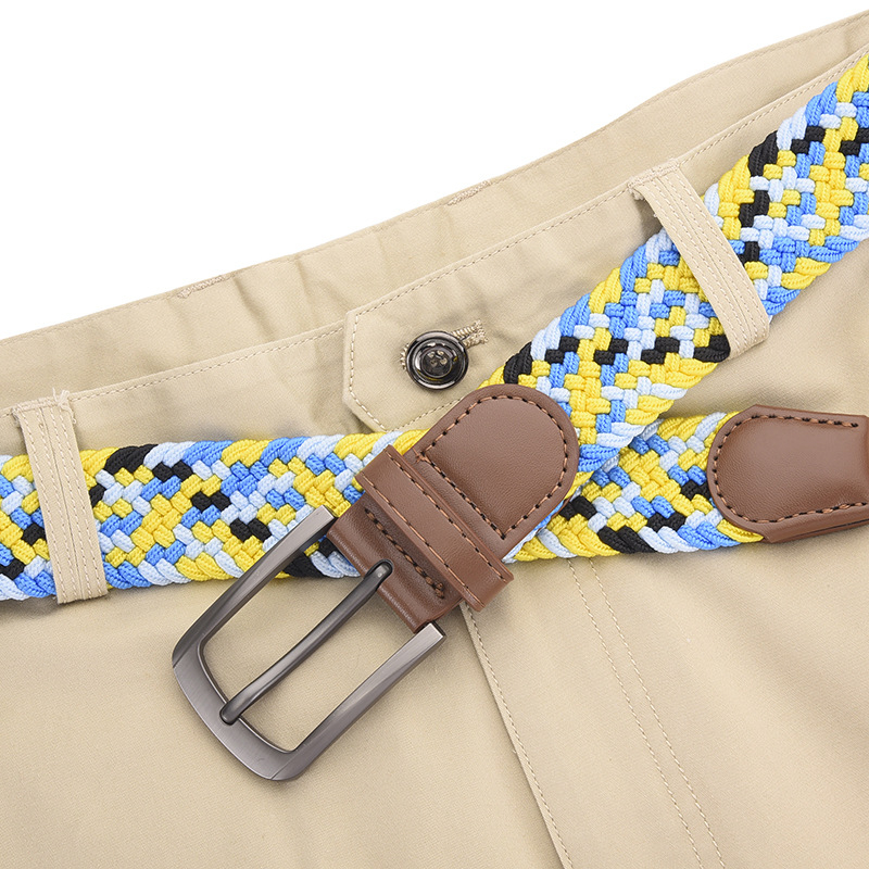 2025. aasta uus elastne kootud venivöö meestele ja naistele, mittepinguldav lõuendivöö, auguta sulamist nööpnõelaga pandlaga püksivöö