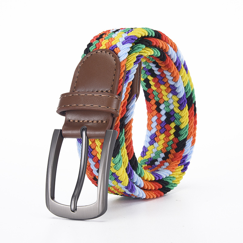 2025. aasta uus elastne kootud venivöö meestele ja naistele, mittepinguldav lõuendivöö, auguta sulamist nööpnõelaga pandlaga püksivöö