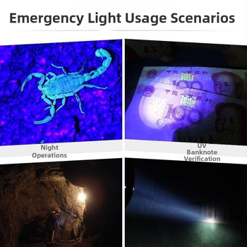 Λάμπα Scorpio διπλής χρήσης, ειδική λάμπα Scorpio, μωβ φως, ισχυρό φως, εξαιρετικά φωτεινό, προβολέας φόρτισης τοποθετημένος στο κεφάλι, διπλή πηγή φωτός