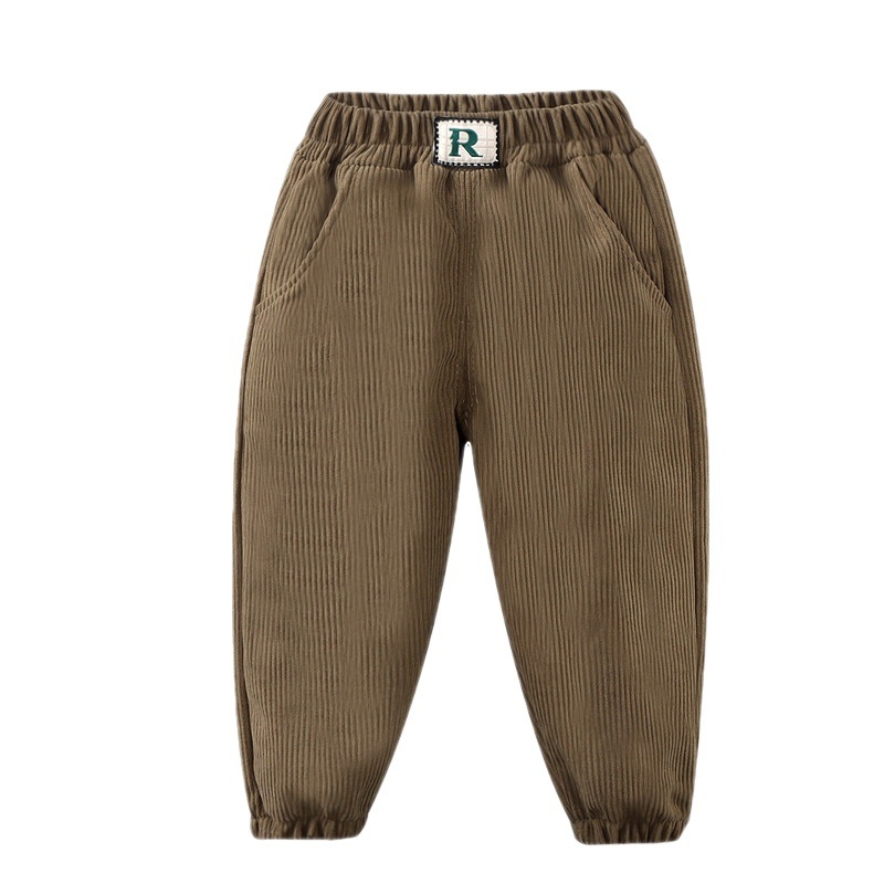 Poiste kevad- ja sügispüksid, tüdrukute kordvelvetist lahtised vabaajapüksid, laste multifilmitrükiga uued triibulised spordipüksid