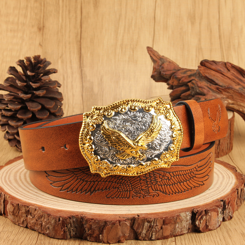 Meeste vöökaunistus hiphop Phnom Penhi Flying Eagle'i reljeefne vöö piiriülene läänelik teksariie, kuum müük terve põlvkonna juukseid