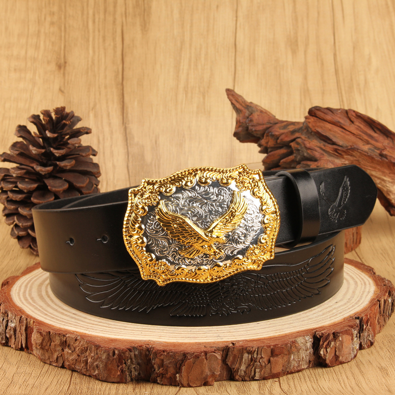 Meeste vöökaunistus hiphop Phnom Penhi Flying Eagle'i reljeefne vöö piiriülene läänelik teksariie, kuum müük terve põlvkonna juukseid