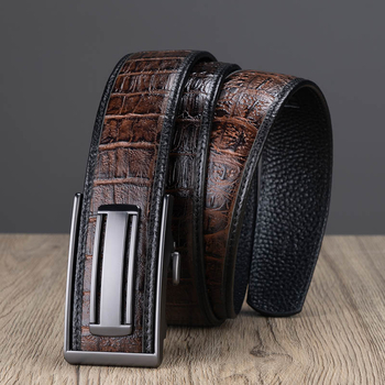 Pealiskihi loomanahast meeste vöö ehtsast nahast automaatse pandlaga seestpoolt kantav loomanahast äriline vabaaja klassikaline must meeste vöö