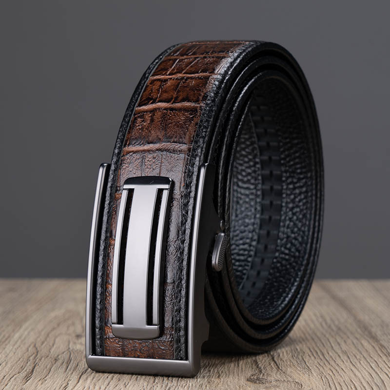 Pealiskihi loomanahast meeste vöö ehtsast nahast automaatse pandlaga seestpoolt kantav loomanahast äriline vabaaja klassikaline must meeste vöö