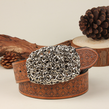 Vöö meestele trükitud vöö meestele trendikas plaadipandlaga tau mood retro vabaaja universaalne noorte vöö muster