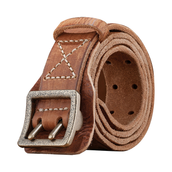 Curea bărbătească cu aspect de înaltă calitate, piele de vacă versatilă cu primul strat, design cu cusături vintage, potrivită pentru ținute de lucru și stil casual, curea retro