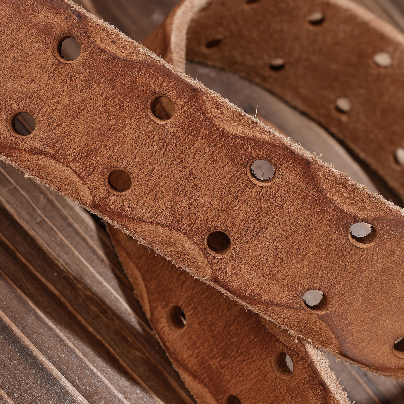 Curea bărbătească cu aspect de înaltă calitate, piele de vacă versatilă cu primul strat, design cu cusături vintage, potrivită pentru ținute de lucru și stil casual, curea retro