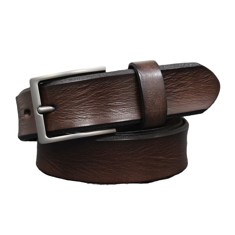 Lihtsa vabaaja meeste käsitsi valmistatud värvilise koputusmustriga naturaalsest esimese kihi lehmanahast vööst loode-nahast vöö