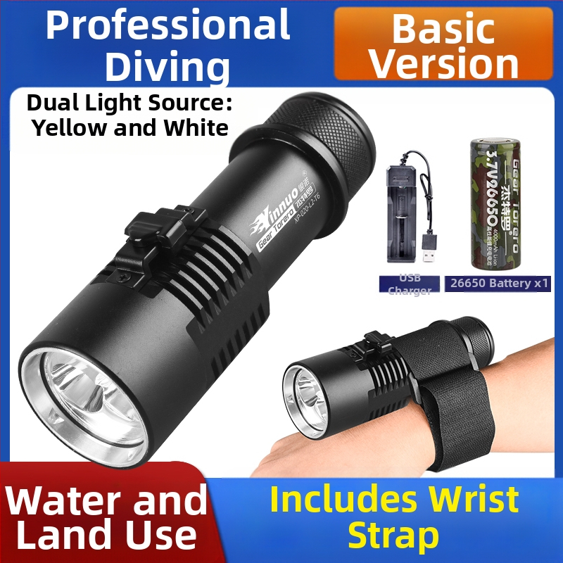 Nardymo žibintuvėlis, įkraunamas po vandeniu, profesionalus magnetinio jungiklio apšvietimas, stipri šviesa, atspari vandeniui, specialūs itin ryškūs lauko žibintai