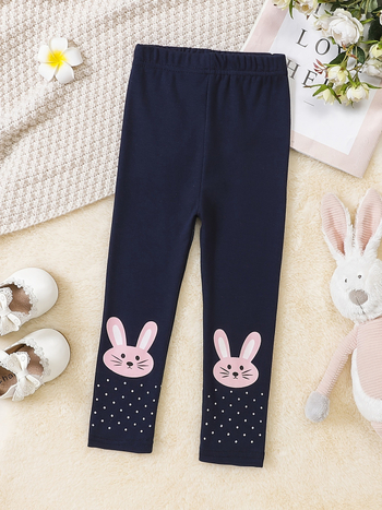 1 tk tüdrukute puuvillast ühevärvilised retuusid, koomiksiga jänesepildiga laste riided