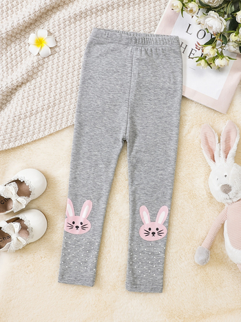 1 tk tüdrukute puuvillast ühevärvilised retuusid, koomiksiga jänesepildiga laste riided