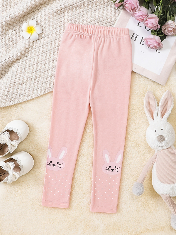 1 tk tüdrukute puuvillast ühevärvilised retuusid, koomiksiga jänesepildiga laste riided