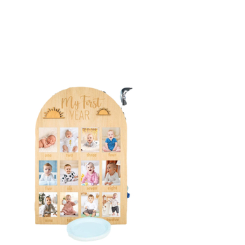 Διασυνοριακή κορνίζα φωτογραφιών ορόσημο πρώτου έτους νεογέννητου ξύλινη οθόνη φωτογραφιών μωρού αναμνηστικό πιάτο μήνα ανάπτυξης νεογέννητου