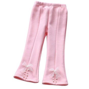 Μοντέρνο κολάν Princess Pearl με επένδυση φλις για κορίτσια, φθινοπωρινό και χειμερινό 2025, νέο παιδικό παντελόνι, χειμωνιάτικο, All-in-One, από βελούδο