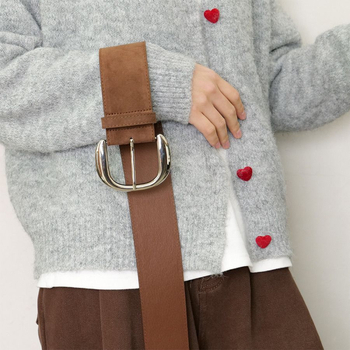 Naiste vöö 2025 Uued aksessuaarid Seemisnahast moodne mitmekülgne püksivöö Retro Maillardi stiilis lai vöö