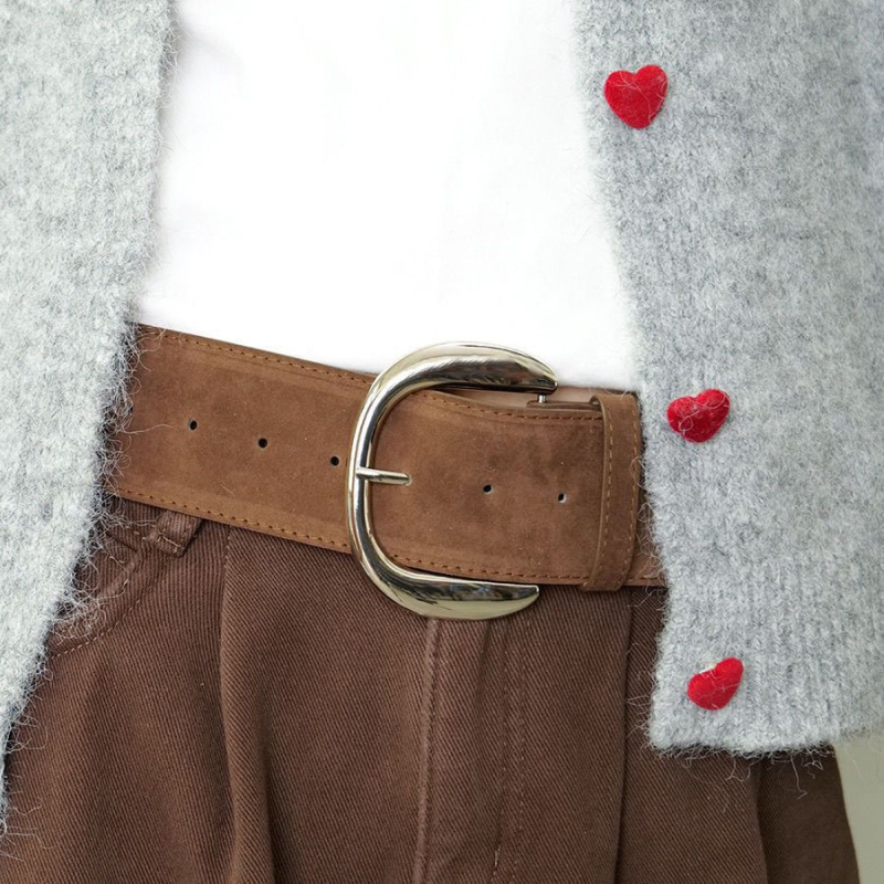 Naiste vöö 2025 Uued aksessuaarid Seemisnahast moodne mitmekülgne püksivöö Retro Maillardi stiilis lai vöö