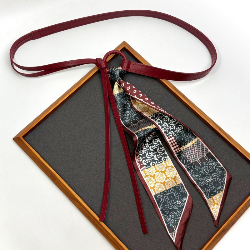 Värviline retro siidist sall meestele ja naistele, naiste kleidivöö, moodne ja mitmekülgne dekoratiivne teksasõrmus, isikupärastatud õhuke vöö