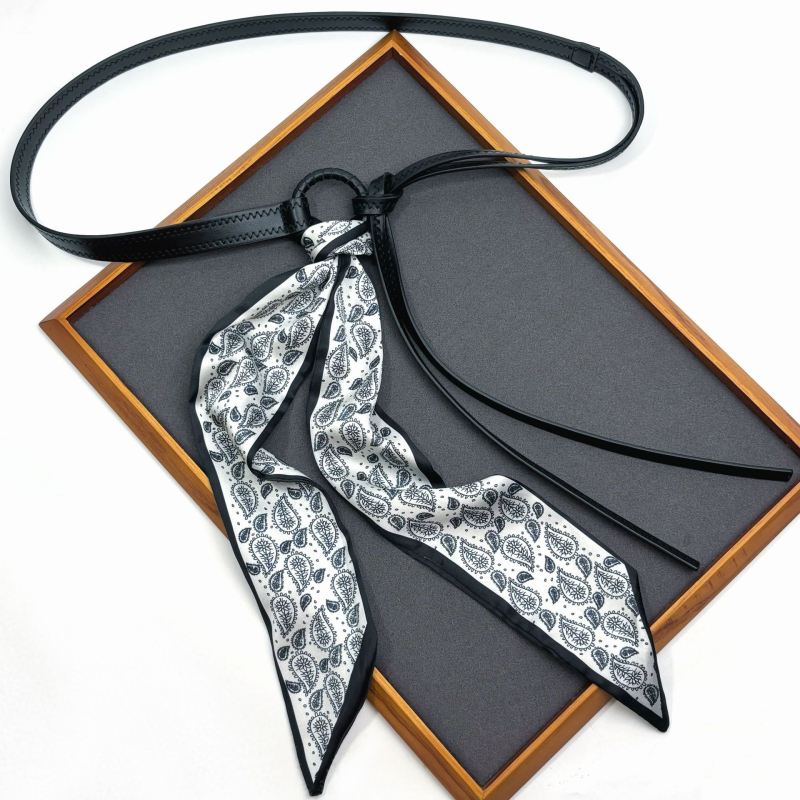 Värviline retro siidist sall meestele ja naistele, naiste kleidivöö, moodne ja mitmekülgne dekoratiivne teksasõrmus, isikupärastatud õhuke vöö