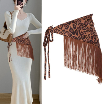 2024. aasta uue stiiliga kleit niššidisainiga leopardilise kolmnurga paeltega, tutiga puusarätikuga vöökate Ameerika stiilis Y2K kuum tüdruk