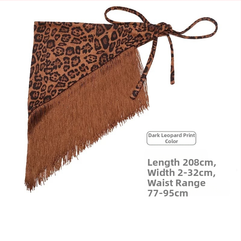 2024. aasta uue stiiliga kleit niššidisainiga leopardilise kolmnurga paeltega, tutiga puusarätikuga vöökate Ameerika stiilis Y2K kuum tüdruk