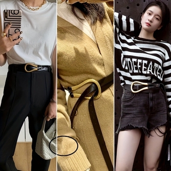 Mitmekülgne õhuke vöö stiilsete pükste, teksade, trendikate naistekleitide, mantlite ja vöökoha pingutamiseks