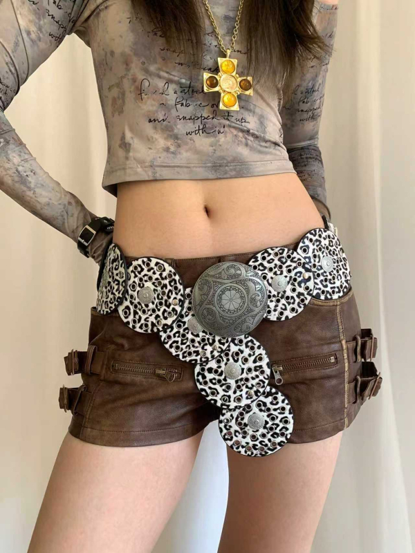 Ins Vintage leopardimustriga lai vöö naiste kleitkleidi disainiga vöökoht Ameerika stiilis rasketööstuse vööaksessuaarid trendikad