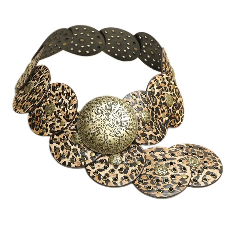 Ins Vintage leopardimustriga lai vöö naiste kleitkleidi disainiga vöökoht Ameerika stiilis rasketööstuse vööaksessuaarid trendikad