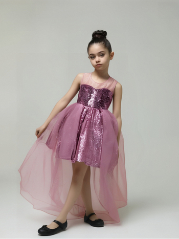 Φόρεμα για κορίτσια, Σαμπανιζέ χρώμα, Φούστα τούτου, Φόρεμα για δεξιώσεις, Βραδινό φόρεμα με πούλιες, Παιδική φούστα