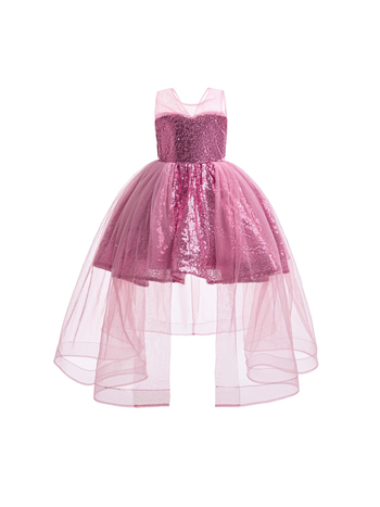 Φόρεμα για κορίτσια, Σαμπανιζέ χρώμα, Φούστα τούτου, Φόρεμα για δεξιώσεις, Βραδινό φόρεμα με πούλιες, Παιδική φούστα