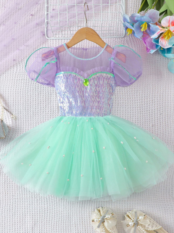 Ljetna dječja pahuljasta baletna suknja za djevojčice, modna haljina sirene sa šljokicama i princeze