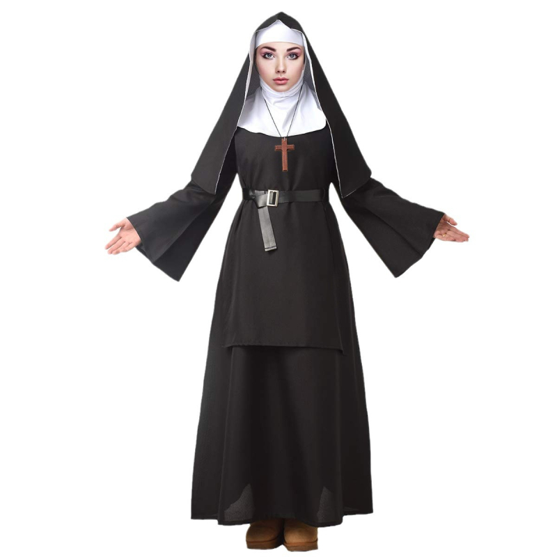 Halloweeni nunnade hidžaabi kostüüm, misjonäride ristiga rinnahoidja COSPLAY, Cosplay
