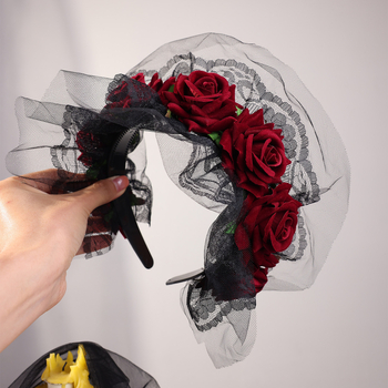 Αξεσουάρ για το Halloween Headband Party Headband με μάγισσα και εξατομικευμένο φόρεμα, αξεσουάρ μαλλιών με λουλούδια