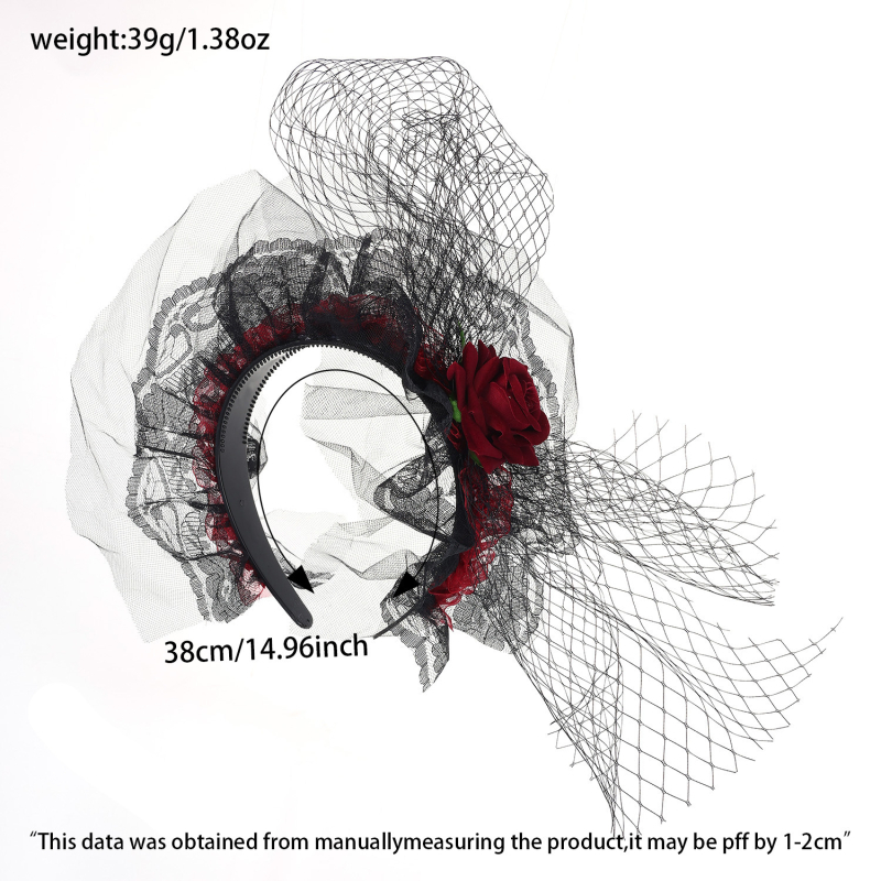 Halloweeni ballile omase etenduse peo peakate, nõia isikupärastatud kleidi aksessuaarid, kallid lillelised peapaelad, juukseaksessuaarid