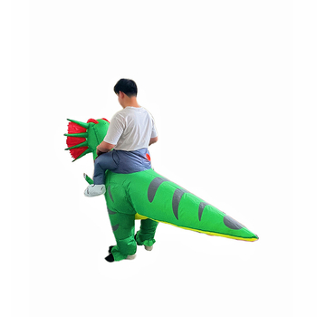 Хелоуин езда на динозавър реквизит двоен гребен Дракон надуваеми дрехи за представление забавни реквизити езда двоен гребен Дракон надуваеми дрехи