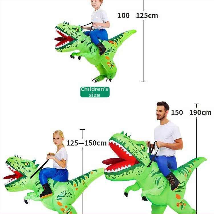 Хелоуин езда на динозавър реквизит двоен гребен Дракон надуваеми дрехи за представление забавни реквизити езда двоен гребен Дракон надуваеми дрехи