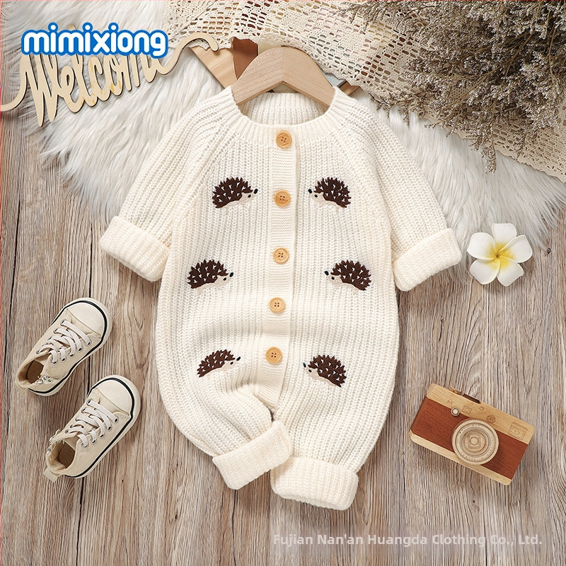 INS-i kuummüük sügis-talvisele uuele beebile kootud siiliga tikitud ülikond