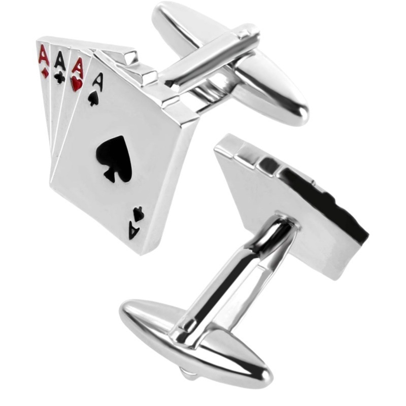 Vyriški verslo stiliaus linksmi kostiumo aksesuarai, pokerio stiliaus, titano plieno, aukštos kokybės sąsagos, kaklaraiščio segtukas.