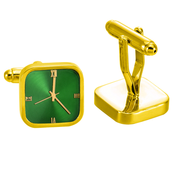 Guangdongo gamyklos naujos mažos žalios spalvos laikrodžio formos kvadratinės prancūziškos sąsagos vyriškoms aukštoms rankogaliams, kostiumo rankogalių tiekimas