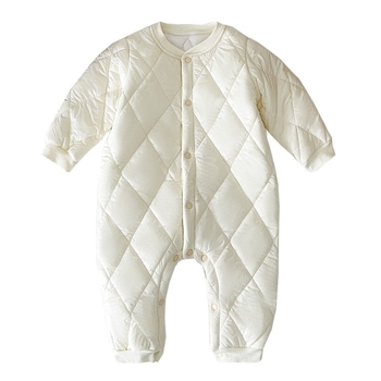 Βρεφικά Ρούχα Κορεάτικου Στυλ Ολόσωμη φόρμα για αγόρια και κορίτσια με επένδυση από χοντρό φλις Ζεστή για το φθινόπωρο και τον χειμώνα για έξοδο με βαμβακερή επένδυση Ρούχα Creeper με βαμβακερή επένδυση