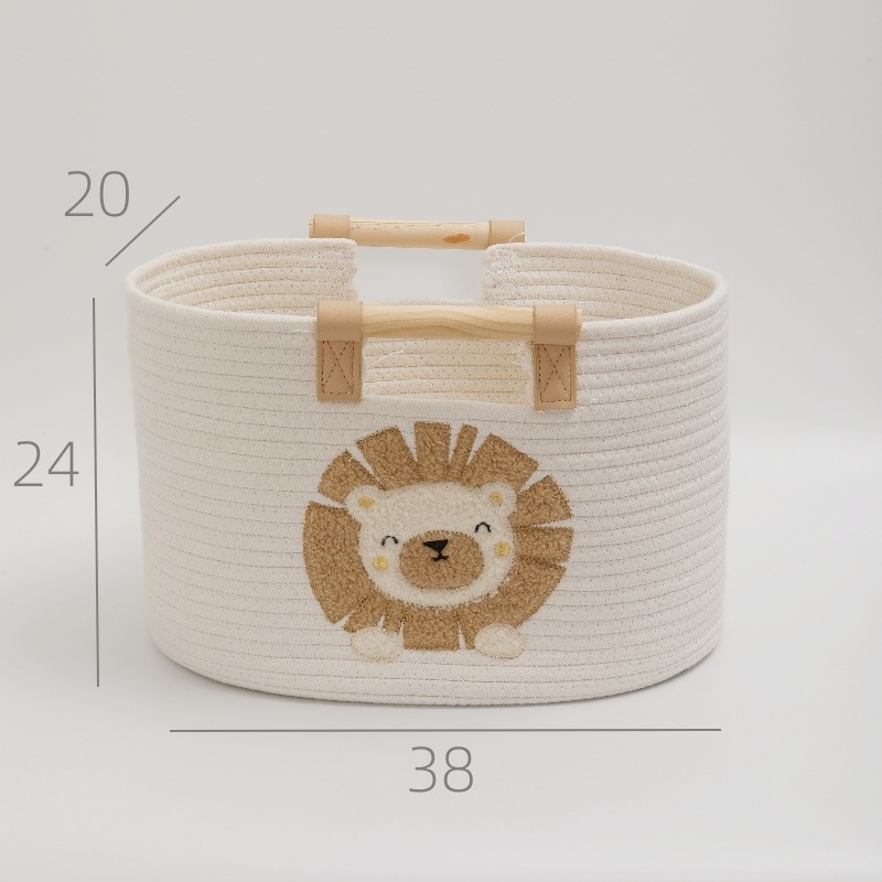 Kodumajapidamises kasutatav loominguline koomiksipuuvillast köiest hoiukarp lauaarvutile, armas ja lihtne kosmeetikatoodete ehete hoiukarp mitme stiiliga.