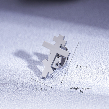 Vintage roostevabast terasest ristpross, moodne tipptasemel ülikonnanõela aksessuaar, meeste ülikonnamärk, trendikas retro