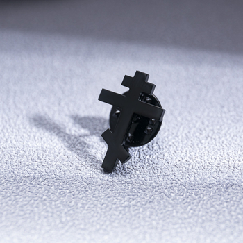 Vintage roostevabast terasest ristpross, moodne tipptasemel ülikonnanõela aksessuaar, meeste ülikonnamärk, trendikas retro