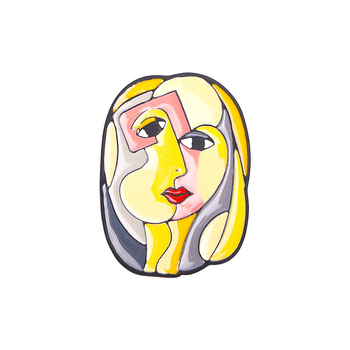 Loominguline abstraktne maal, isikupärastatud koomiksimärgi õmblemine, näopross, kunstiõpilase märgi pross, laos, hulgimüük