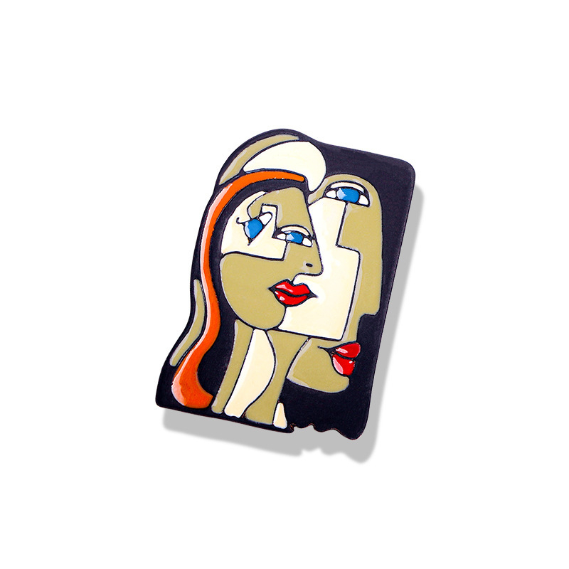 Loominguline abstraktne maal, isikupärastatud koomiksimärgi õmblemine, näopross, kunstiõpilase märgi pross, laos, hulgimüük