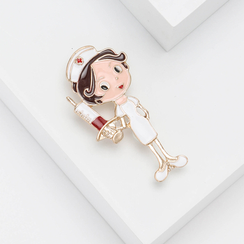 Euroopa ja Ameerika moodne koomiksisulamist emailiga naissoost õe pross isikupärastatud loominguline daamide rõivaste korsett-ehte nööpnõel