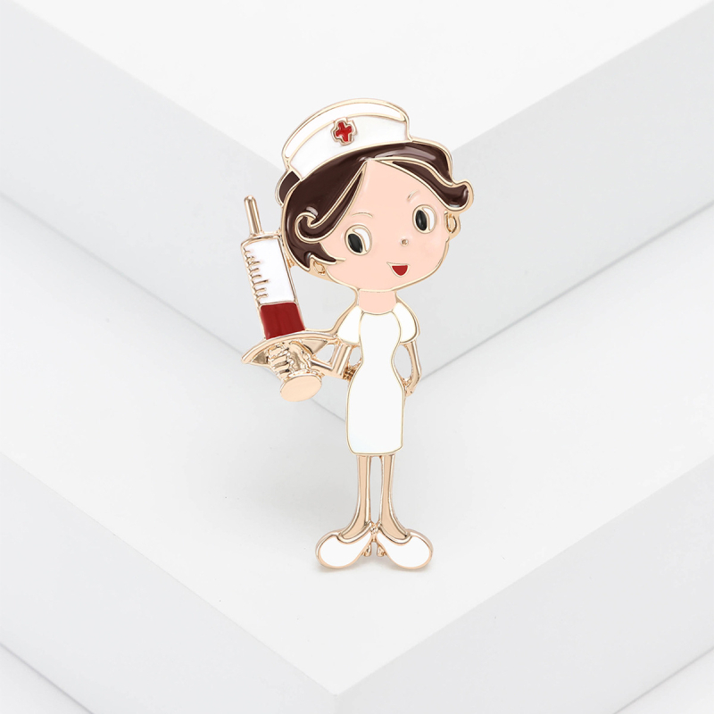 Euroopa ja Ameerika moodne koomiksisulamist emailiga naissoost õe pross isikupärastatud loominguline daamide rõivaste korsett-ehte nööpnõel