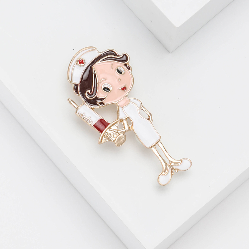 Euroopa ja Ameerika moodne koomiksisulamist emailiga naissoost õe pross isikupärastatud loominguline daamide rõivaste korsett-ehte nööpnõel